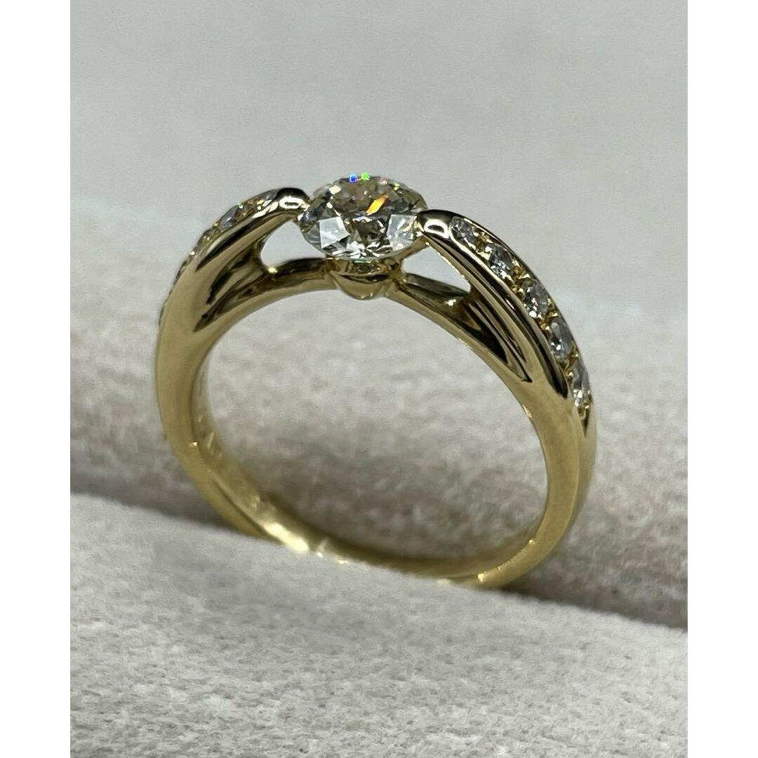 JA157★高級 ダイヤモンド0.735ct K18 リング ソーテ付 レディースのアクセサリー(リング(指輪))の商品写真
