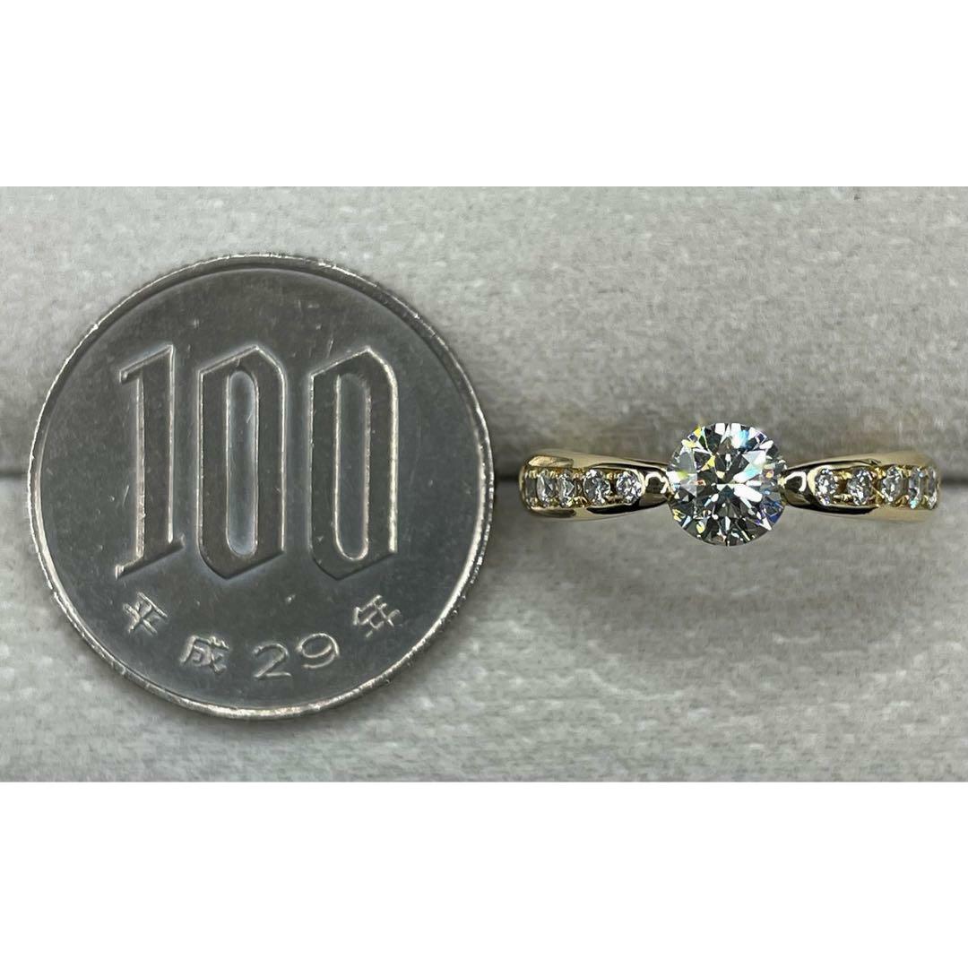 JA157★高級 ダイヤモンド0.735ct K18 リング ソーテ付 レディースのアクセサリー(リング(指輪))の商品写真