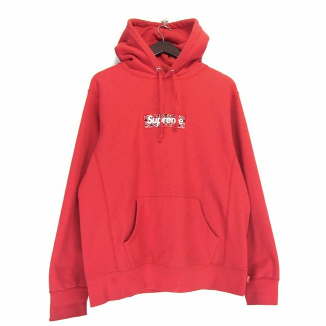 レッドサイズシュプリーム Supreme ■ 19AW 【 Bandana Box Logo Hooded Sweatshirt 】 バンダナ ボックス ロゴ フーデッド スウェットシャツ パーカー w17069