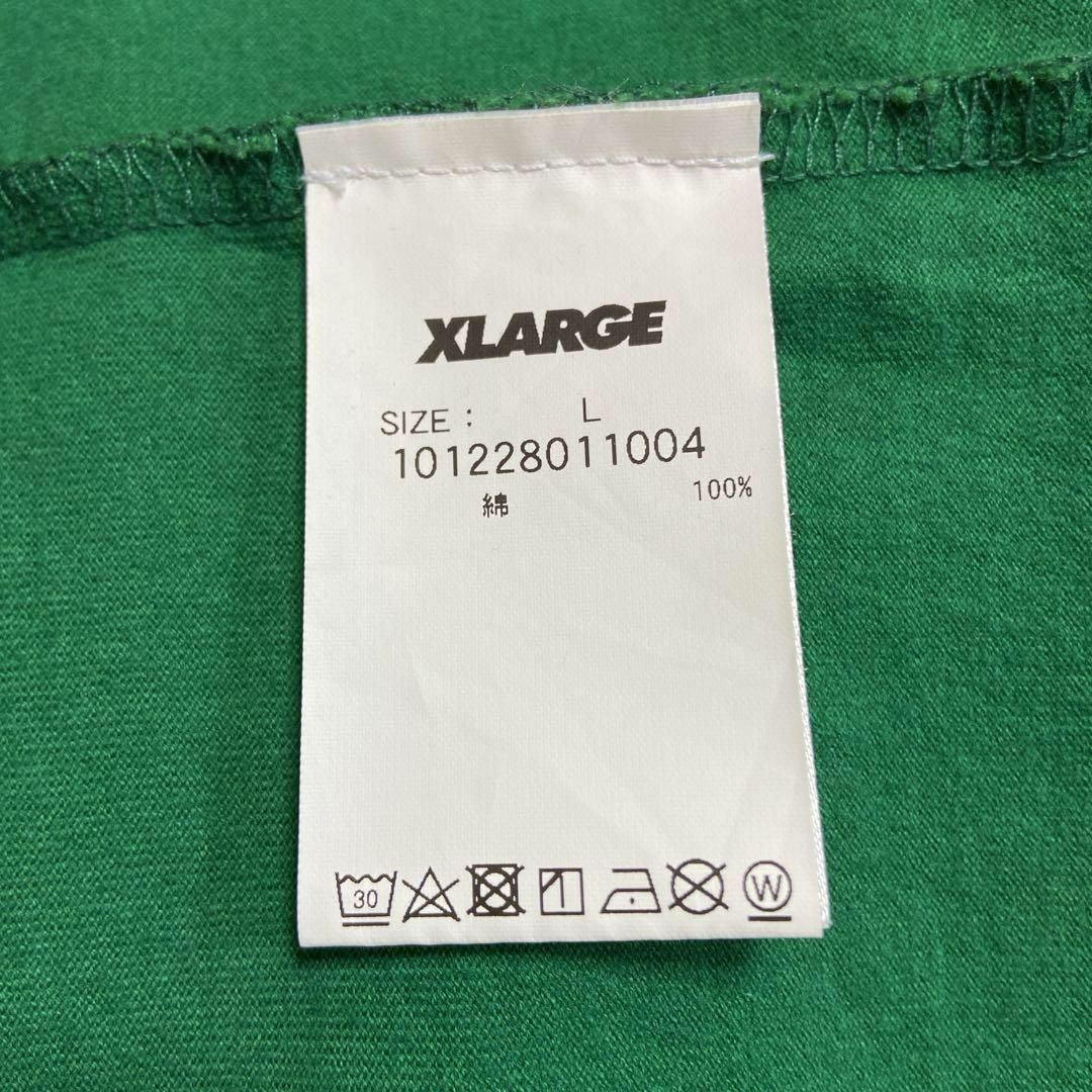 XLARGE - 【人気グリーン、両面プリントロゴ】X-LARGEガイコツ古着 