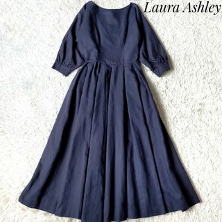 Laura Ashley　ローラアシュレイ　コーデュロイ　ワンピース　ブルー