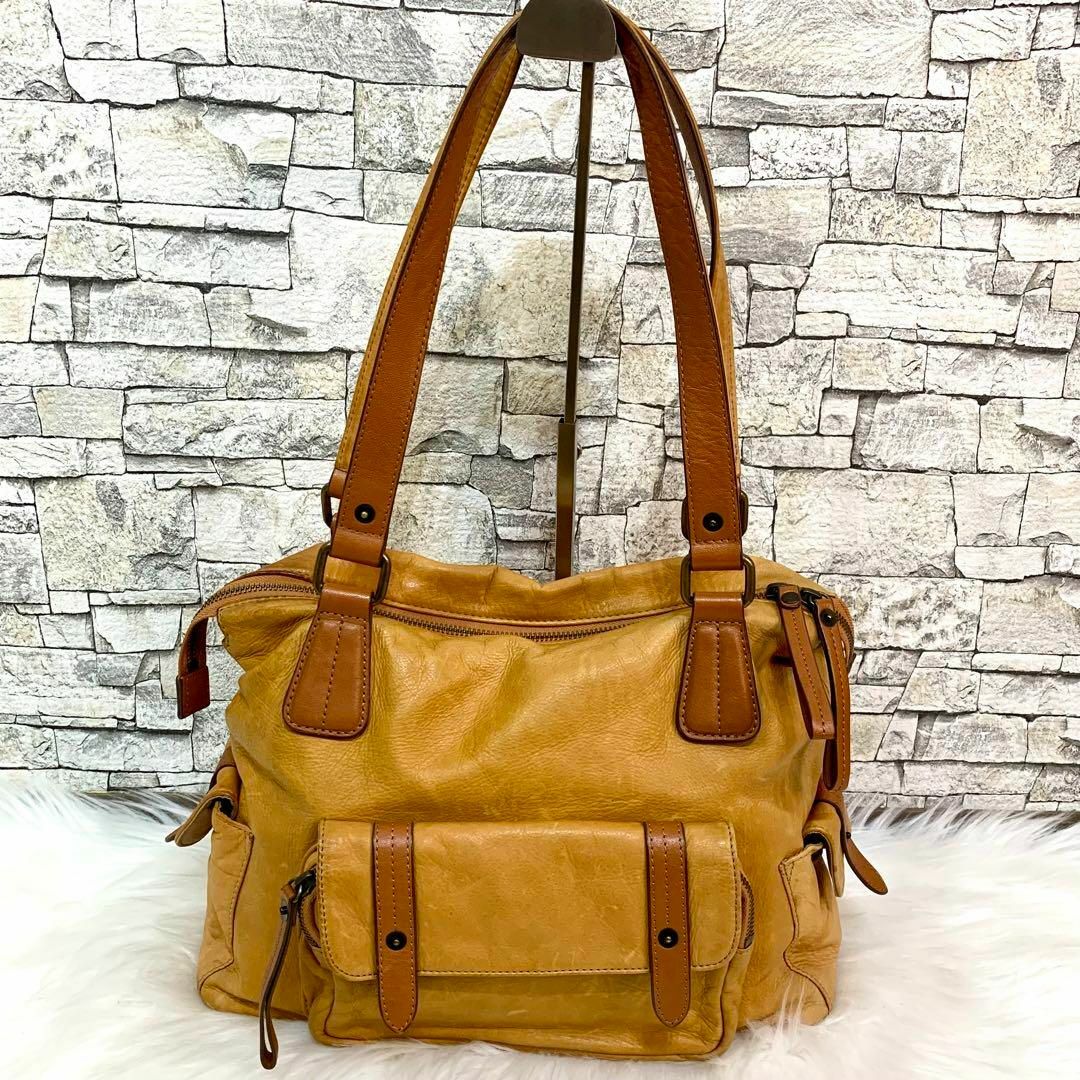 Dakota(ダコタ)のDakota ダコタ レザーハンドバッグ ロゴトートバック 革鞄 ブラウン レディースのバッグ(トートバッグ)の商品写真
