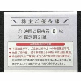 東京テアトル株主優待映画ご招待券８枚＋提示割引証２月～７月  ミニレター発送  (その他)