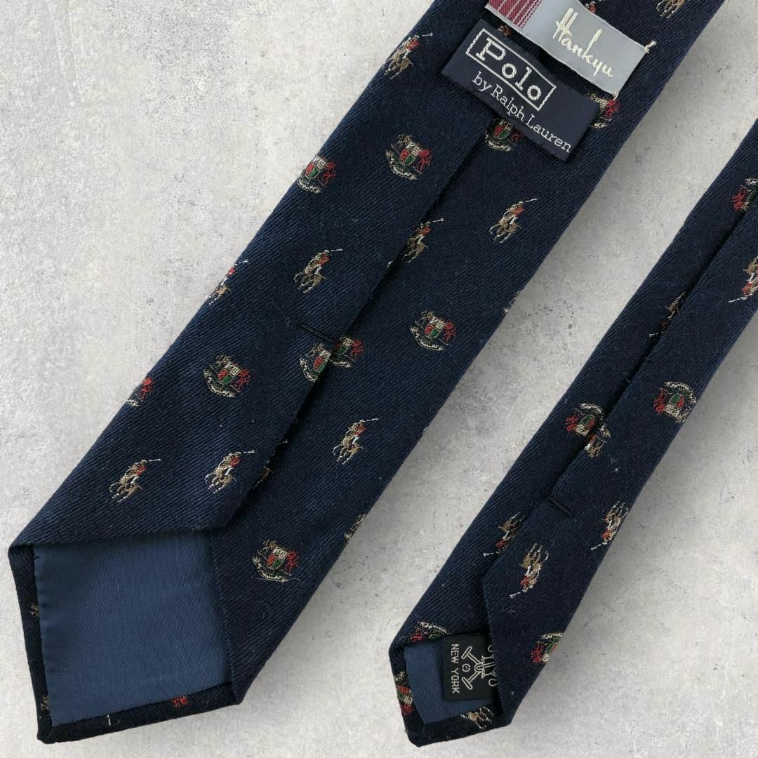 POLO RALPH LAUREN(ポロラルフローレン)の【5803 】ポロバイラルフローレン　ネクタイ ネイビー系　馬柄 メンズのファッション小物(ネクタイ)の商品写真