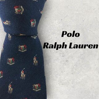 ポロラルフローレン(POLO RALPH LAUREN)の【5803 】ポロバイラルフローレン　ネクタイ ネイビー系　馬柄(ネクタイ)