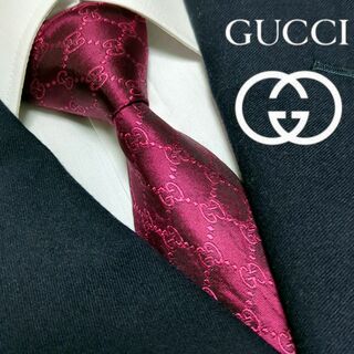Gucci - グッチ ネクタイ GGチェーン ハイブランド 高級シルク 光沢