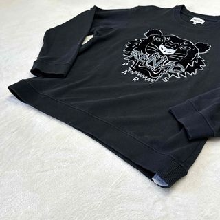 KENZO - 美品 KENZO 2022SS 刺繍ロゴ 現行ロゴ ベロア トレーナー 黒 