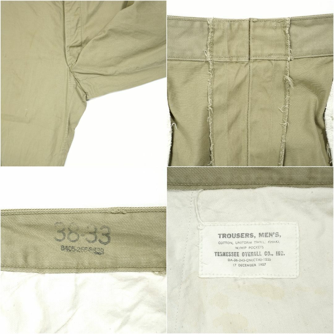 MILITARY(ミリタリー)のUSMC KHAKI CHINO TROUSERS 1957s W38 L33 メンズのパンツ(チノパン)の商品写真