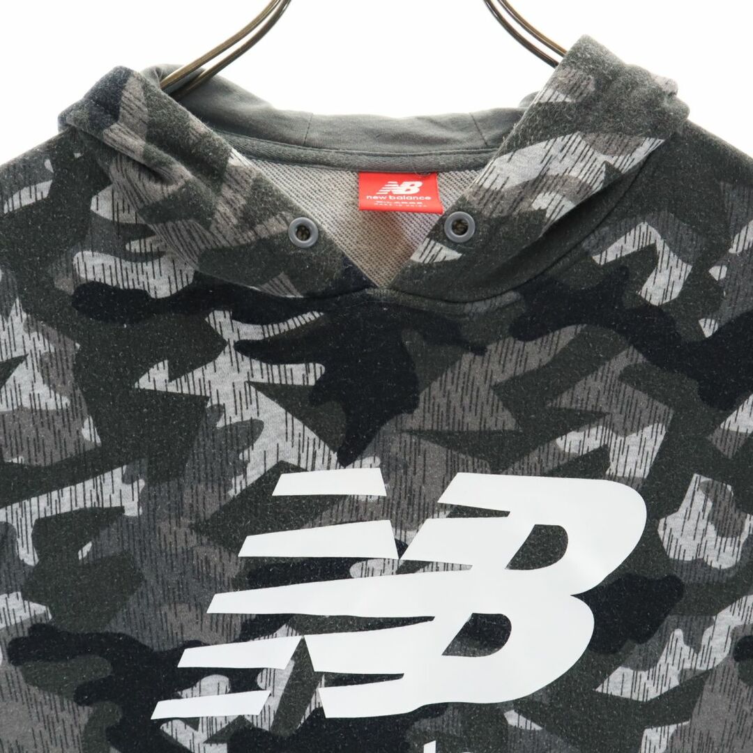 New Balance(ニューバランス)のニューバランス 長袖 フード パーカー XL グレー系 NEW BALANCE スウェット メンズ 古着 【240124】 メンズのトップス(パーカー)の商品写真