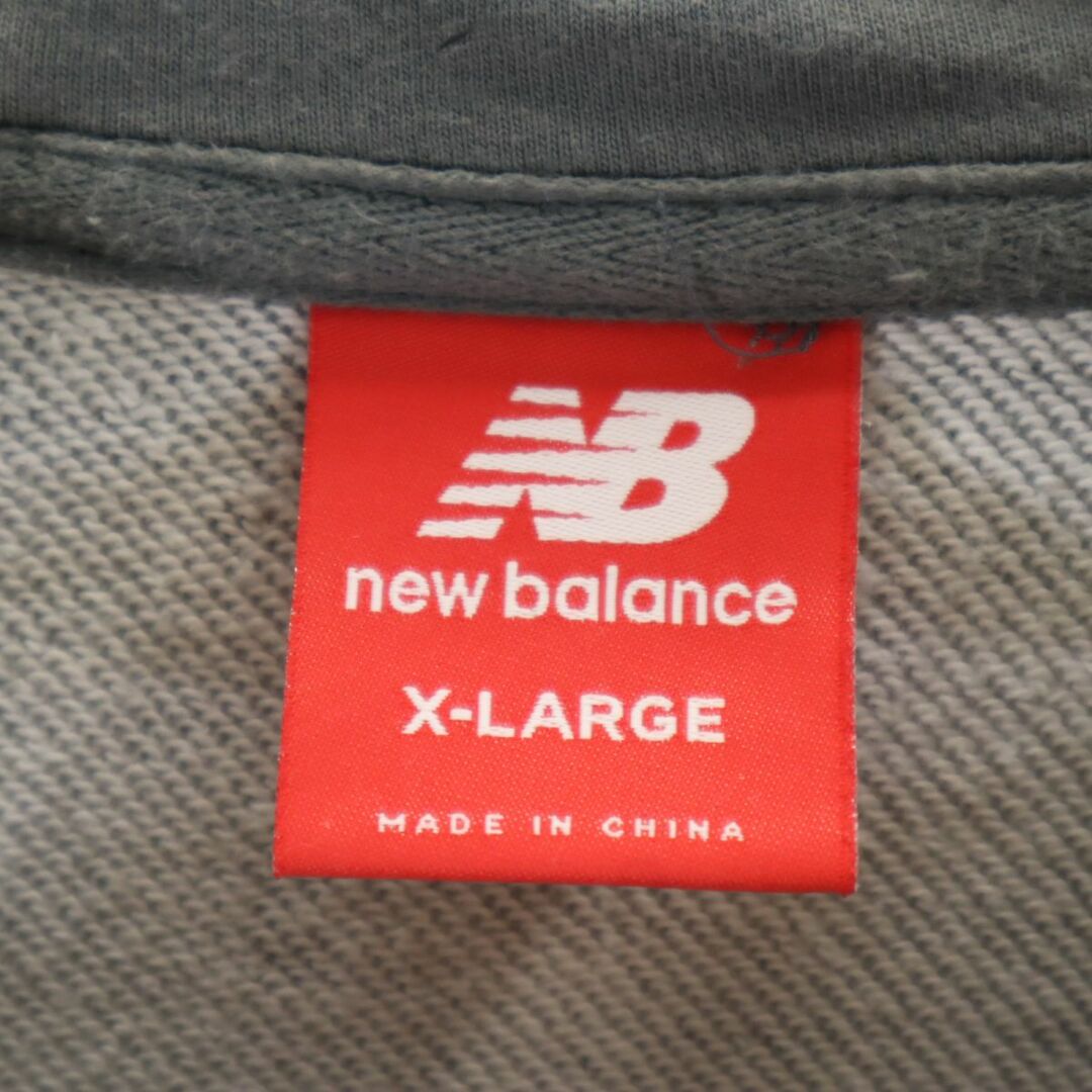 New Balance(ニューバランス)のニューバランス 長袖 フード パーカー XL グレー系 NEW BALANCE スウェット メンズ 古着 【240124】 メンズのトップス(パーカー)の商品写真