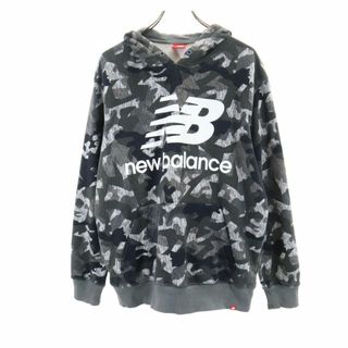 ニューバランス(New Balance)のニューバランス 長袖 フード パーカー XL グレー系 NEW BALANCE スウェット メンズ 古着 【240124】(パーカー)