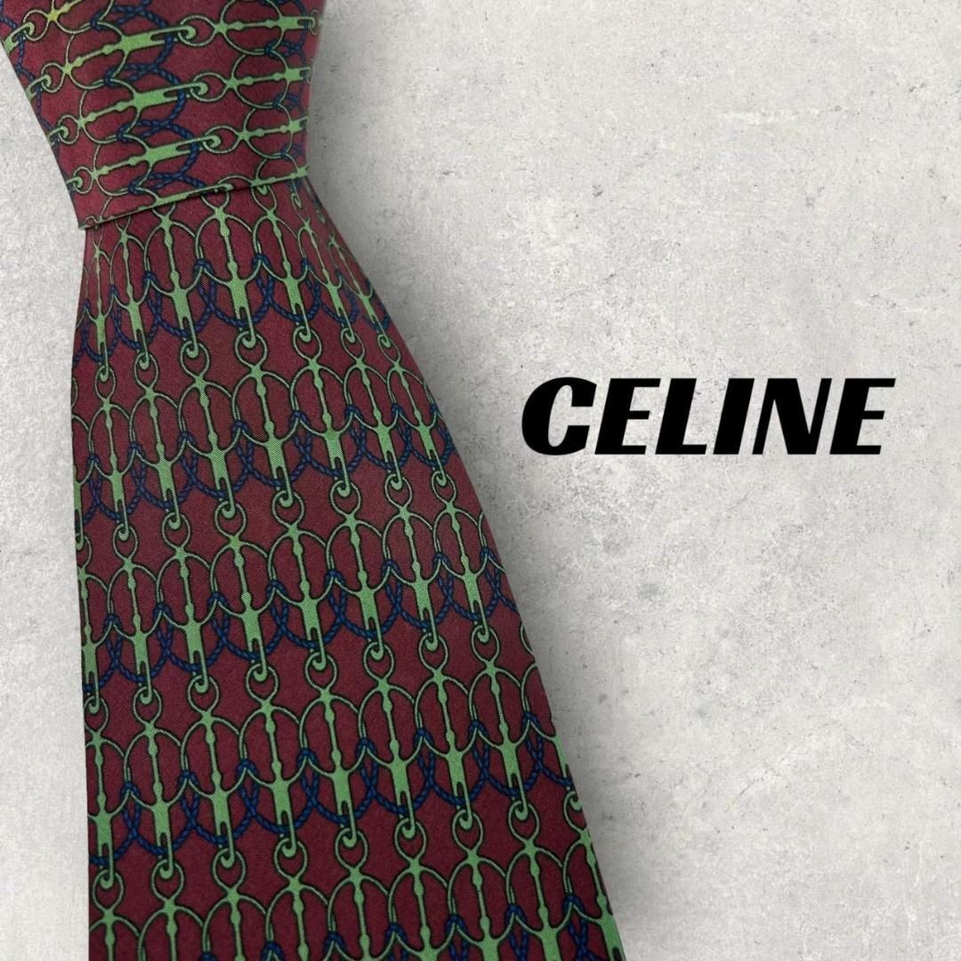 celine(セリーヌ)の【5814】良品！CELINE　ネクタイ　ボルドー系 メンズのファッション小物(ネクタイ)の商品写真