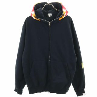 アベイシングエイプ(A BATHING APE)のアベイシングエイプ ベイプ スウェット ジップパーカー L ブラック A BATHING APE 日本製 BAPE メンズ 古着 【240124】(パーカー)