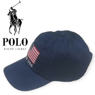 ポロラルフローレン(POLO RALPH LAUREN)の【新品未使用】ポロラルフローレン　USA　星条旗　ポニーロゴ　刺繍　キャップ(キャップ)