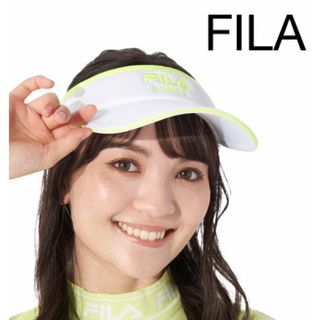 フィラ(FILA)のフィラ レディース　ゴルフ　ホワイト　無地　ワンポイント　サンバイザー(その他)