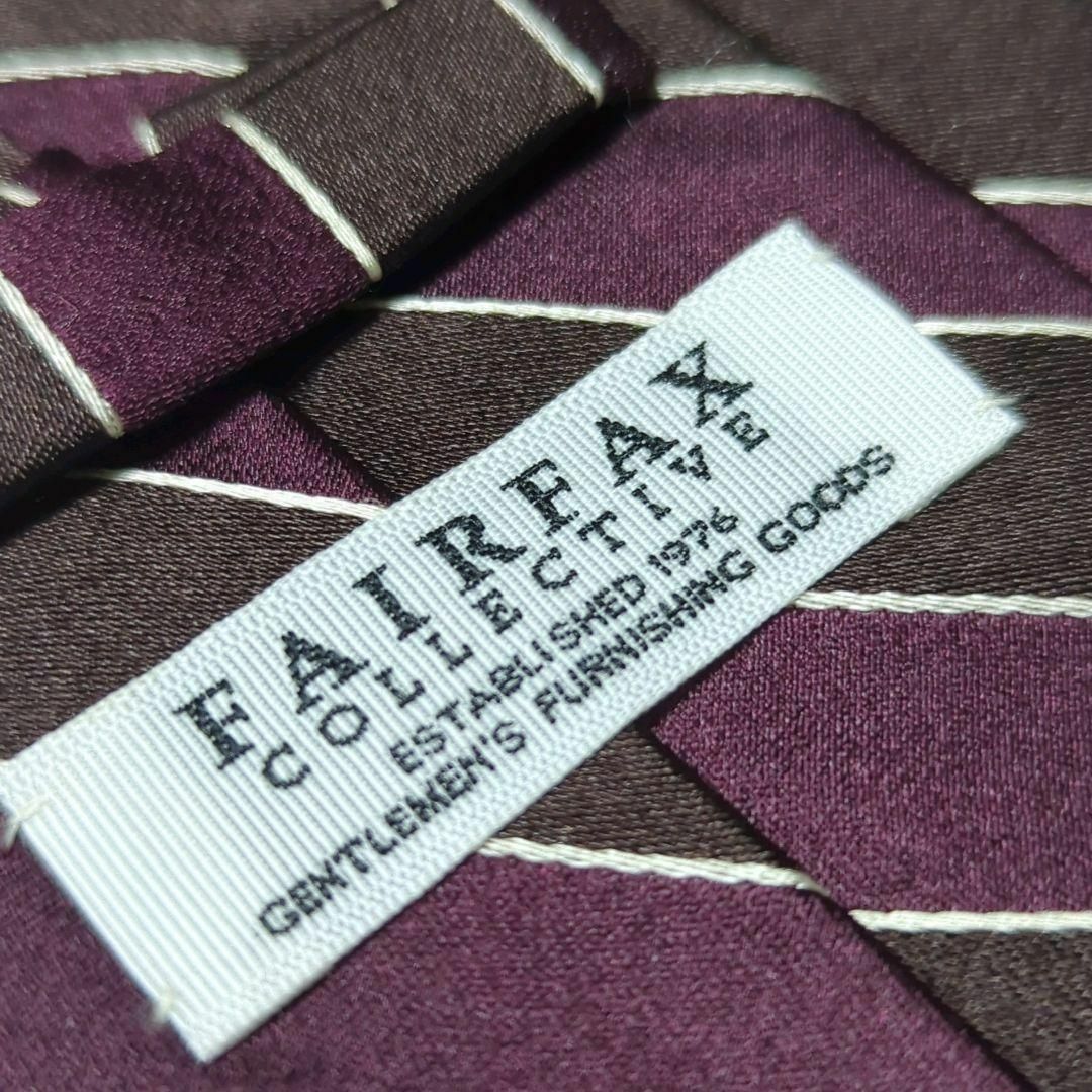 FAIR FAX(フェアファクス)のフェアファクス ネクタイ ストライプ レジメンタル 高級シルク 光沢感 ビジネス メンズのファッション小物(ネクタイ)の商品写真