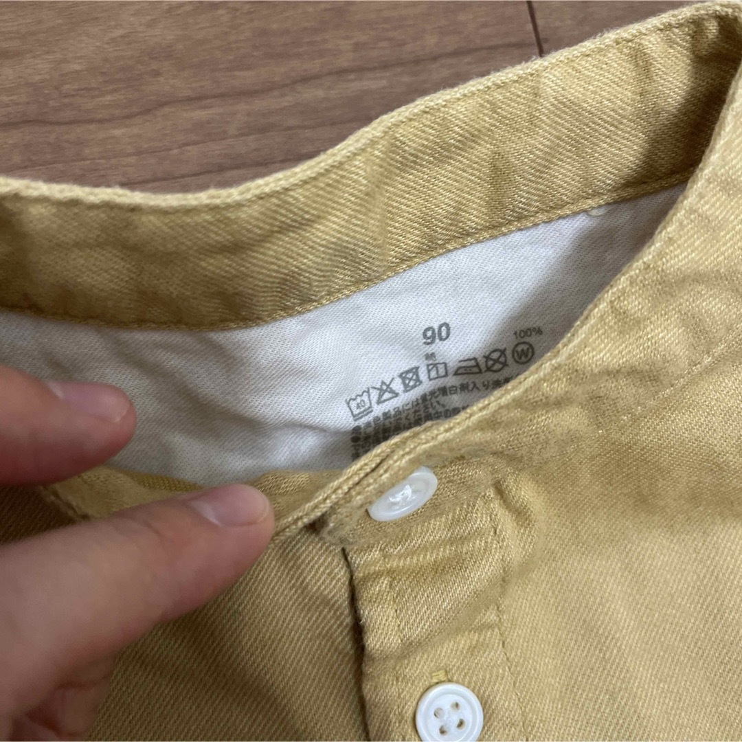MUJI (無印良品)(ムジルシリョウヒン)の90センチ　無印良品ノーカラーシャツ キッズ/ベビー/マタニティのキッズ服女の子用(90cm~)(Tシャツ/カットソー)の商品写真