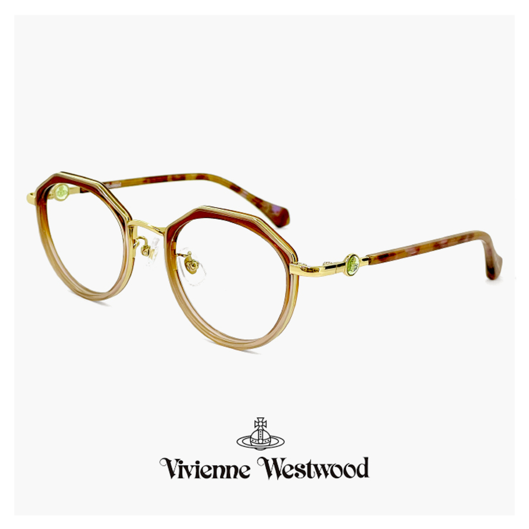 Vivienne Westwood(ヴィヴィアンウエストウッド)の【新品】 ヴィヴィアン ウエストウッド メガネ レディース 40-0012 c01 49mm Vivienne Westwood 眼鏡 女性 40-0012 クラウンパント 型 セル巻き メタル コンビネーション フレーム オーブ レディースのファッション小物(サングラス/メガネ)の商品写真