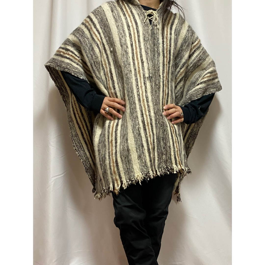 古着 ビンテージ 70s ヨーロッパ ネイティブ ポンチョ 渋 ニット 古着 ビンテージ 70s ヨーロッパ ネイティブ ポンチョ 渋 ニット
