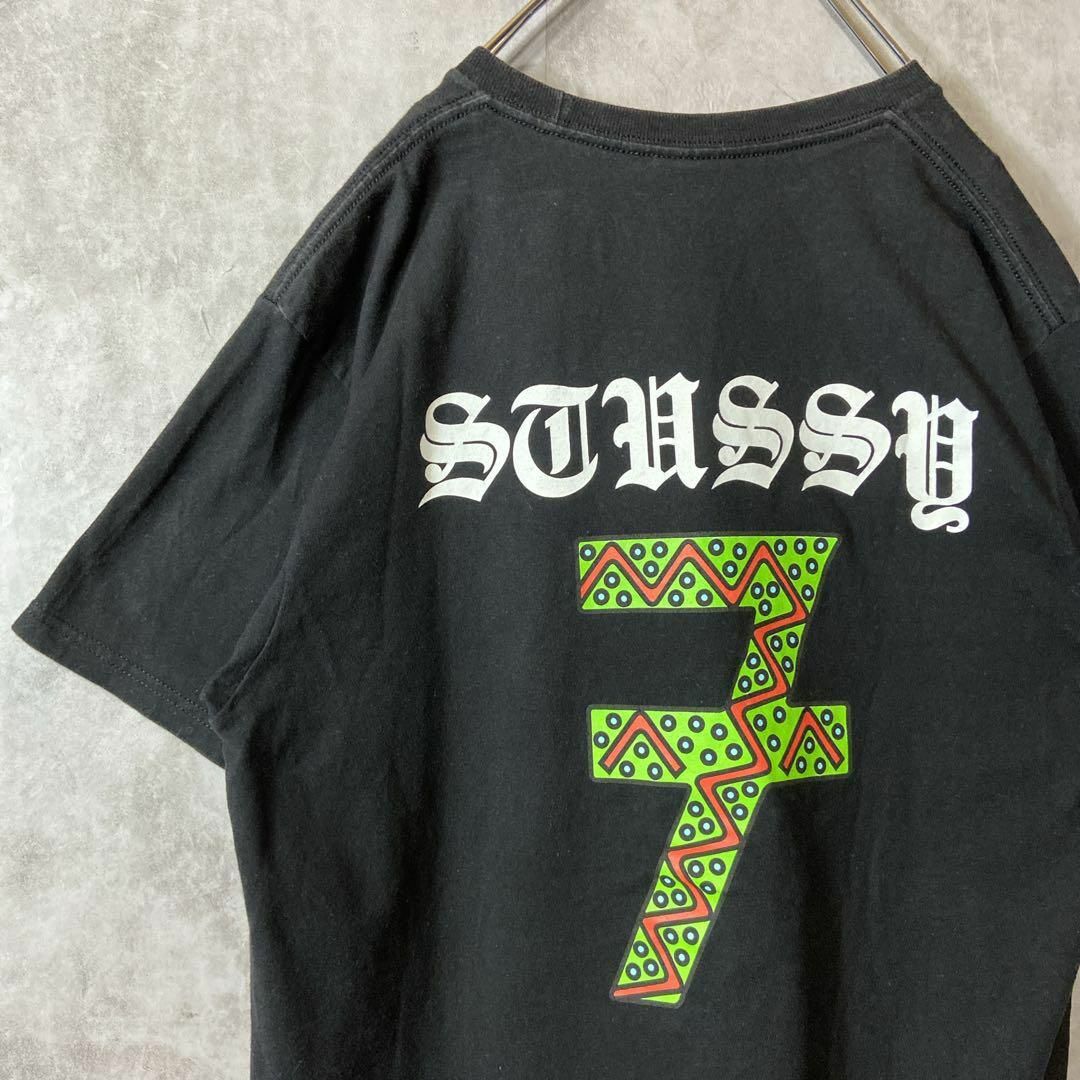 Color黒ブラック【メキシコ製、ナンバリング】stussyバックプリントTシャツストリートM