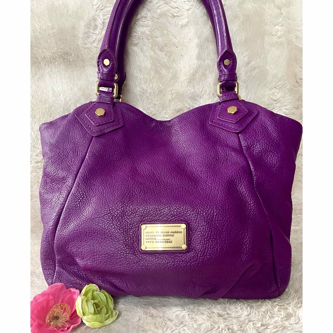 美品✨ MARC BY MARC JACOBS  レザー ハンドバッグ　パープル