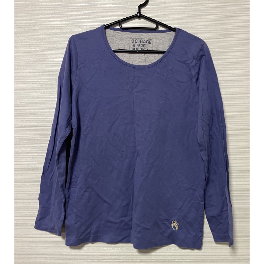 レディース　ロンT  むらさき　Mサイズ レディースのトップス(Tシャツ(長袖/七分))の商品写真