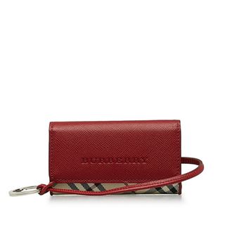 BURBERRY - BURBERRY 3連キーケース ノバチェック レザー レッドの通販 BURBERRY - BURBERRY 3連キーケース ノバチェック レザー レッドの通販