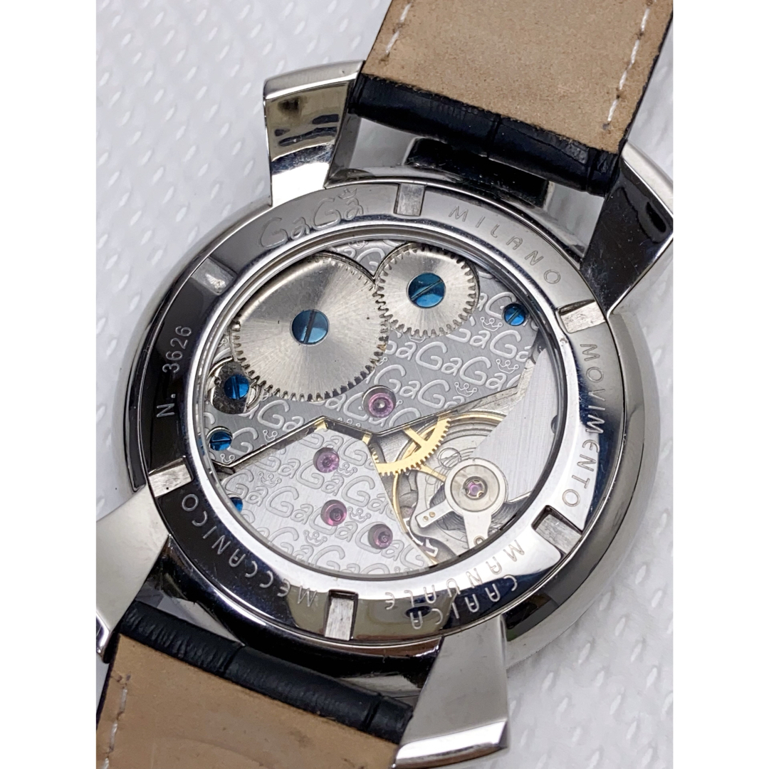 使用感ほとんど感じられません極美品 ガガミラノ マヌアーレ 手巻き 腕時計 裏スケルトン