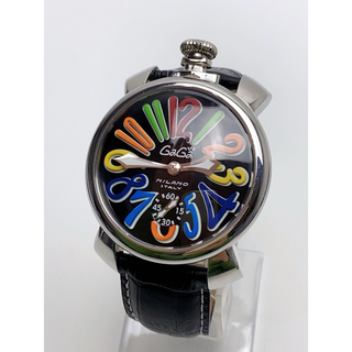 ガガミラノ(GaGa MILANO)のT830 極美品 ガガミラノ マヌアーレ 手巻き 腕時計 裏スケルトン(腕時計(アナログ))