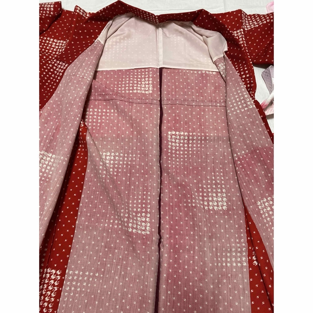 単衣着物👘　赤色 レディースの水着/浴衣(着物)の商品写真