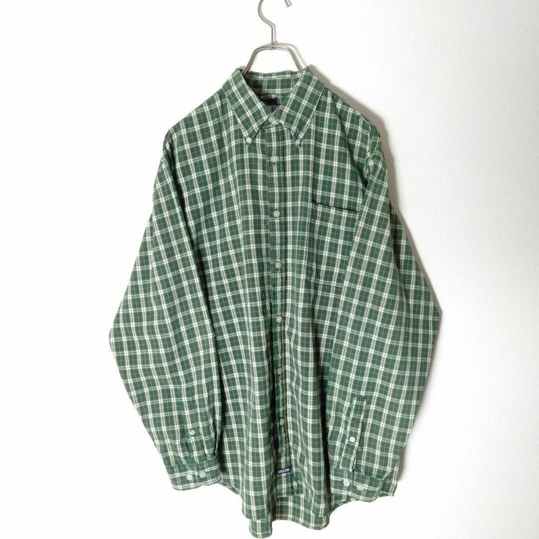 VINTAGE(ヴィンテージ)の【STRUCTURE チェック柄シャツ M ボタンダウン 海外古着 A638 メンズのトップス(シャツ)の商品写真