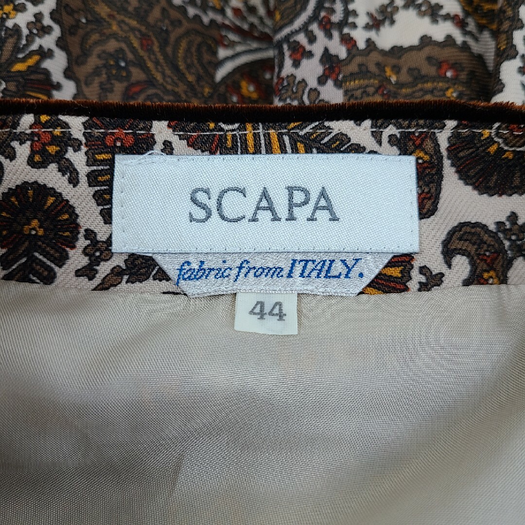 SCAPA(スキャパ)の(44)美品 SCAPA ペイズリー　ウールスカート レディースのスカート(ひざ丈スカート)の商品写真