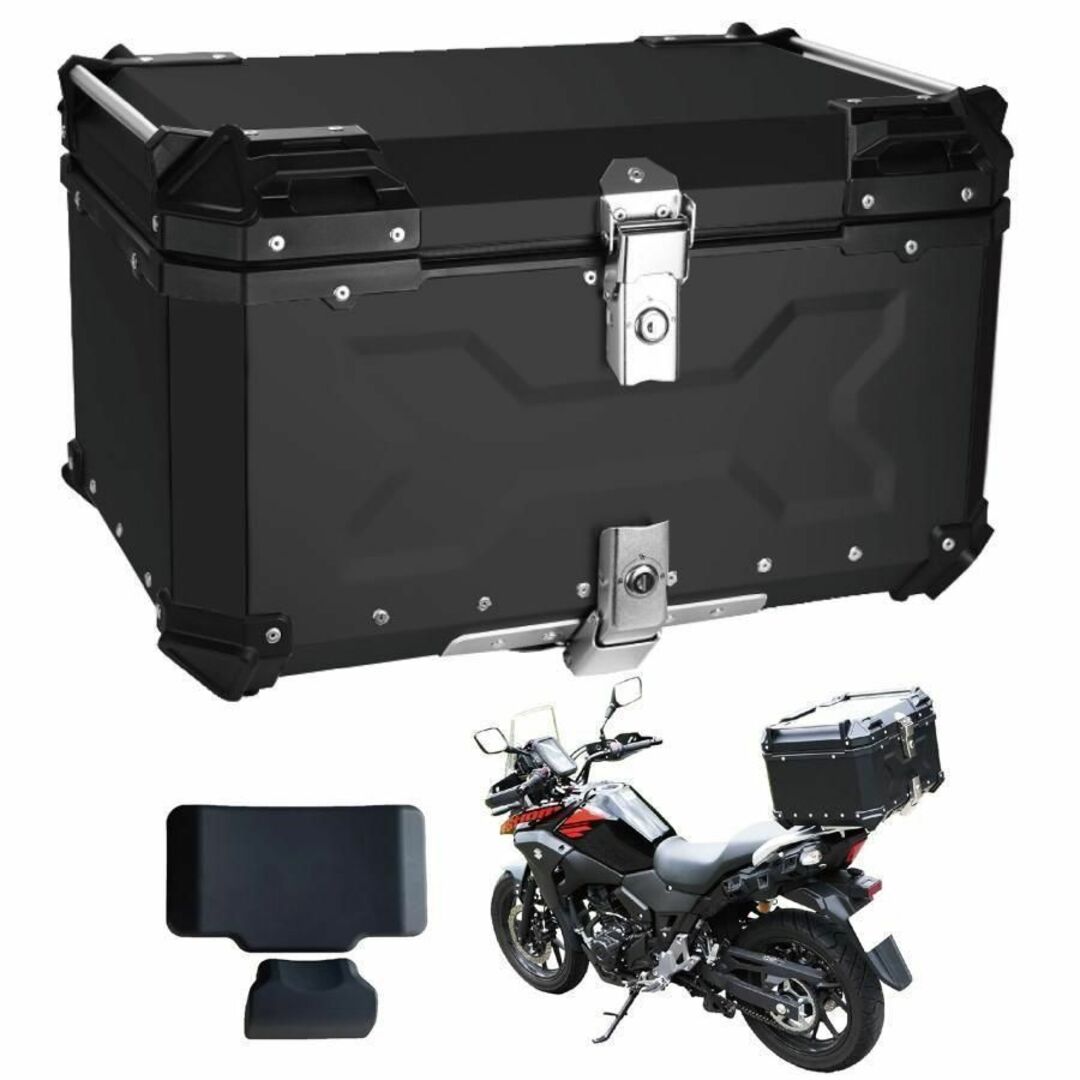 バイク用リアボックス 黒 100L アルミ (BLACK 100L) 119253×48×32重量