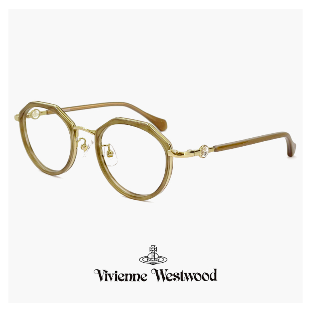 Vivienne Westwood(ヴィヴィアンウエストウッド)の【新品】 ヴィヴィアン ウエストウッド メガネ レディース 40-0012 c02 49mm Vivienne Westwood 眼鏡 女性 40-0012 クラウンパント 型 セル巻き メタル コンビネーション フレーム オーブ レディースのファッション小物(サングラス/メガネ)の商品写真