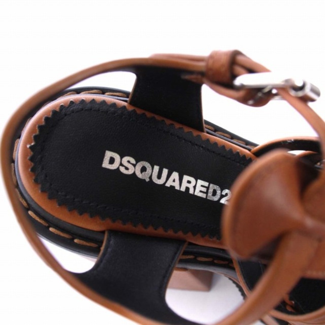 DSQUARED2(ディースクエアード)のディースクエアード 厚底サンダル レザー ストラップ 35 23.5cm 茶 レディースの靴/シューズ(サンダル)の商品写真