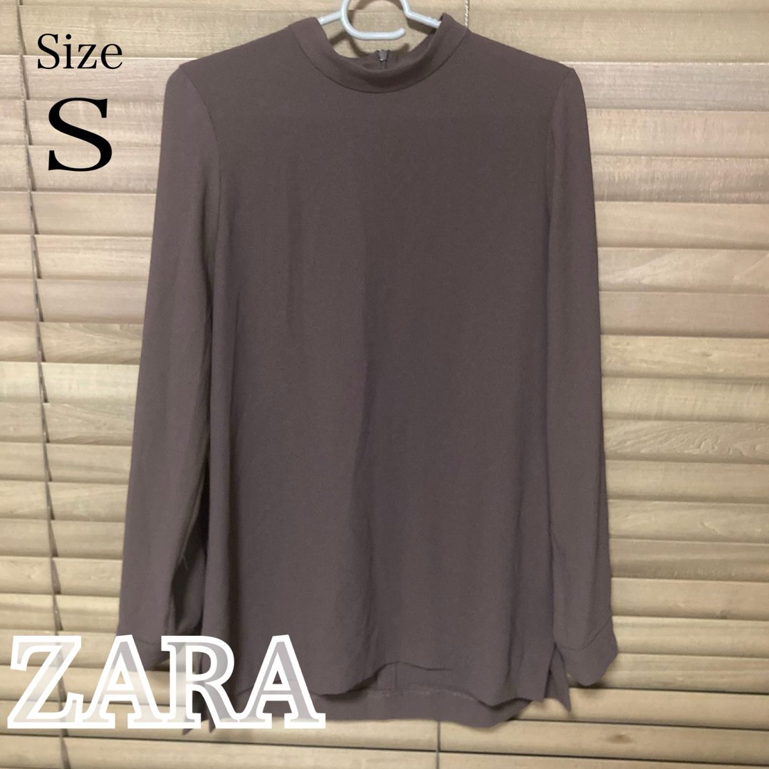 ZARA(ザラ)のzara ブラウン シンプル ブラウス シャツ トップス ZARA ザラ レディースのトップス(シャツ/ブラウス(長袖/七分))の商品写真