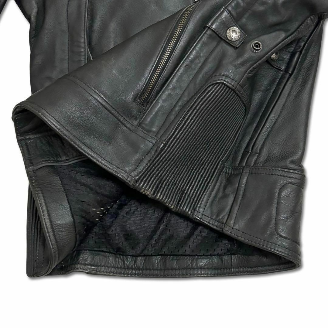 Harley Davidson(ハーレーダビッドソン)のハーレーダビッドソン レザー ライダース 革ジャン ブラック 黒 バイク メンズ メンズのジャケット/アウター(ライダースジャケット)の商品写真