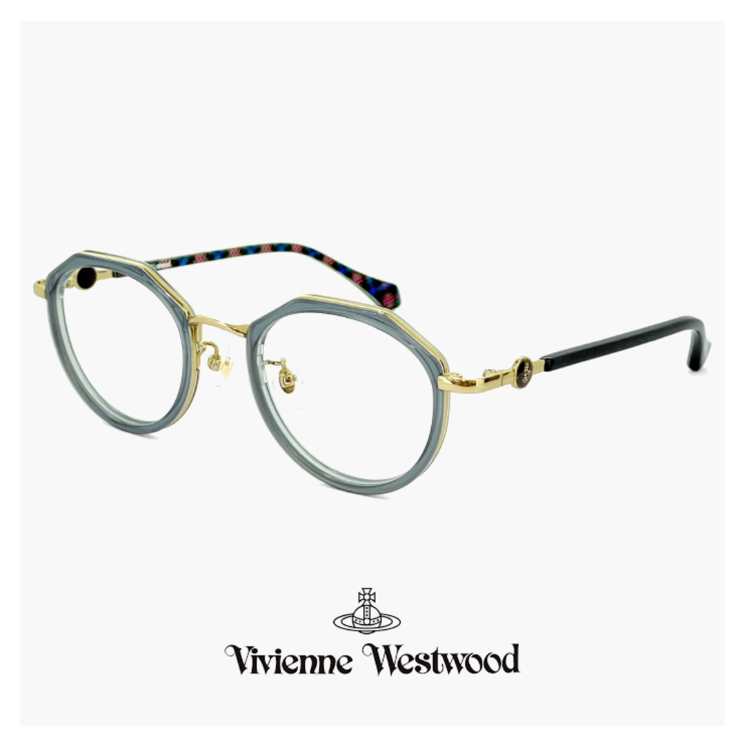 Vivienne Westwood(ヴィヴィアンウエストウッド)の【新品】 ヴィヴィアン ウエストウッド メガネ レディース 40-0012 c03 49mm Vivienne Westwood 眼鏡 女性 40-0012 クラウンパント 型 セル巻き メタル コンビネーション フレーム オーブ レディースのファッション小物(サングラス/メガネ)の商品写真