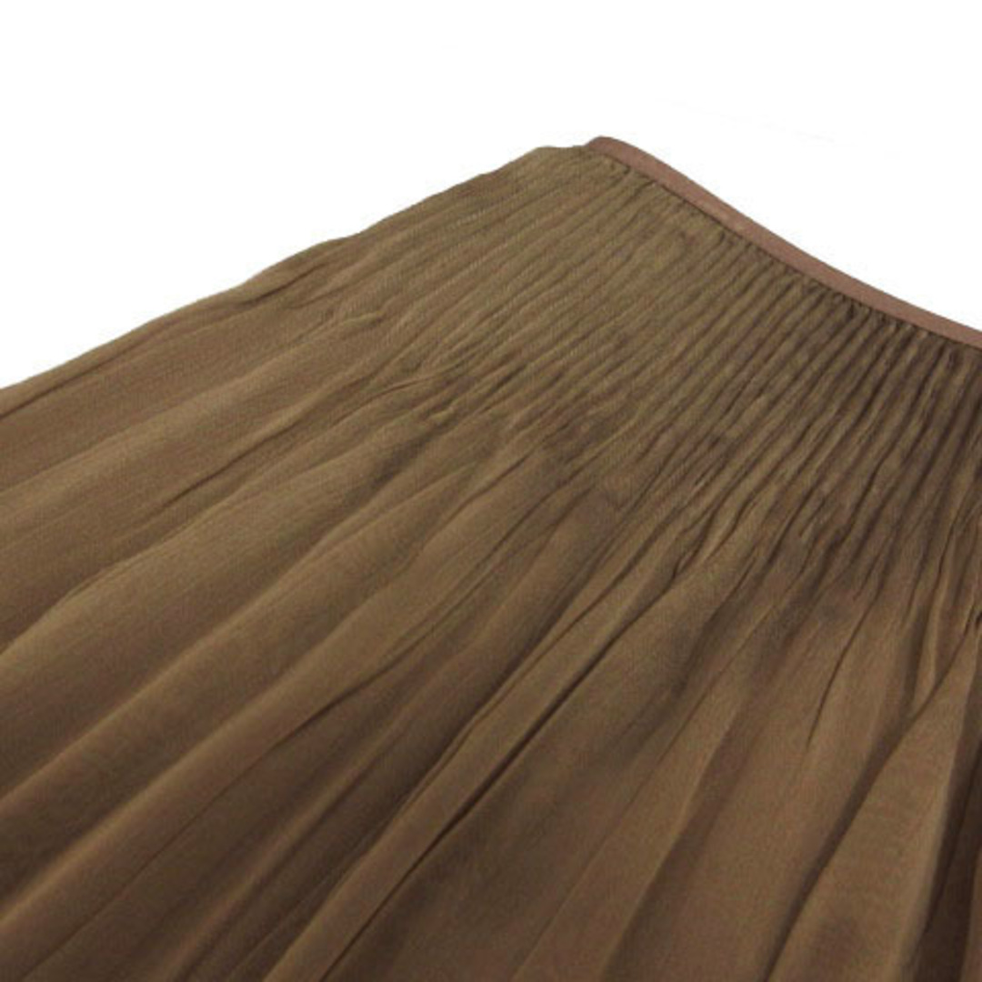 GRACE CONTINENTAL(グレースコンチネンタル)のグレースコンチネンタル スカート ギャザー 刺繍 ラメ スパンコール 茶 36 レディースのスカート(ひざ丈スカート)の商品写真