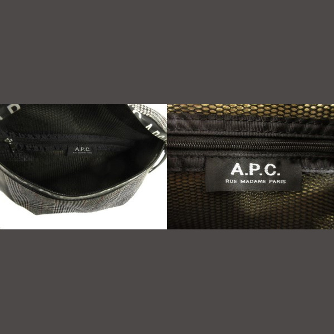 A.P.C(アーペーセー)のアーペーセー A.P.C. ウエストバッグ チェック ツイード グレー BAG メンズのバッグ(ウエストポーチ)の商品写真
