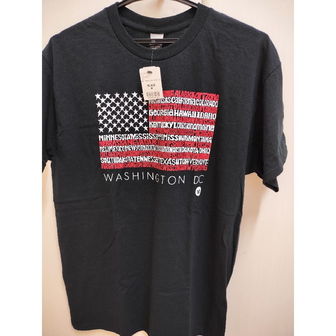 ビンテージ  GILDAN  Mサイズ　アメリカ国旗 州 ワードアートTシャツ メンズのトップス(Tシャツ/カットソー(半袖/袖なし))の商品写真