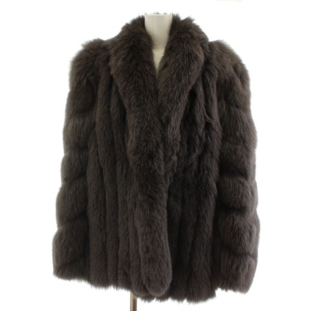サガフォックス 銀サガ 毛皮コート ブルーフォックスファー ショート F グレー レディースのジャケット/アウター(毛皮/ファーコート)の商品写真