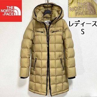 ザノースフェイス(THE NORTH FACE)の美品人気 ノースフェイス ロゴ刺繍 ダウンコート レディースS フード着脱可能(ダウンコート)