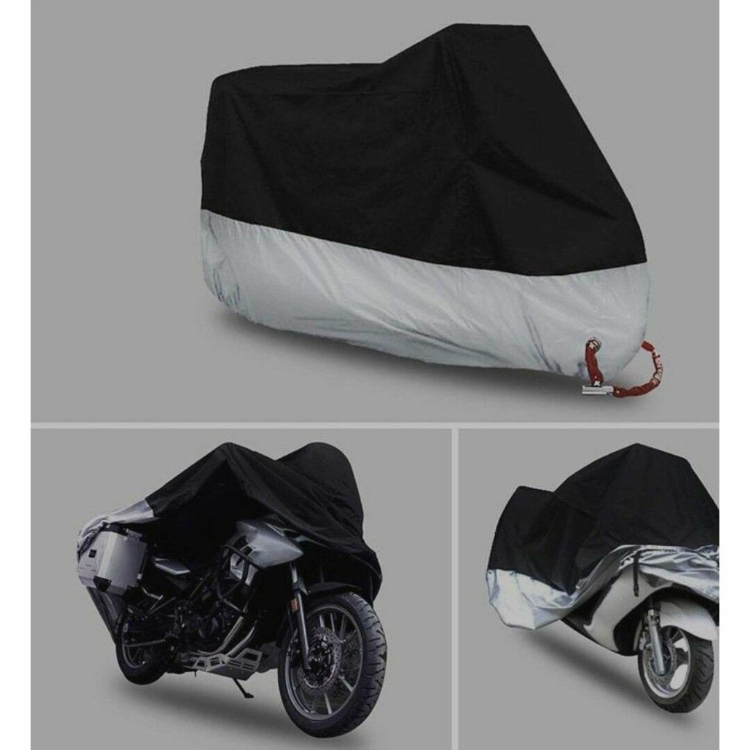 バイクカバー 厚手 2XL オートバイ 原付 防水 自転車カバー 収納袋付き新品 自動車/バイクのバイク(装備/装具)の商品写真