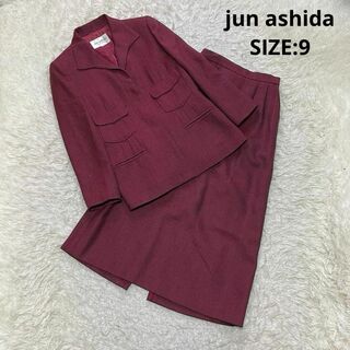 jun ashida セットアップ 9号シルク ワンピーススーツ 花柄袖丈31cm