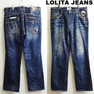 ロリータジーンズ(LOLITAJEANS)のビッグサイズ★　ロリータジーンズ　ルーズストレートデニム　W100cm　ドクロ(デニム/ジーンズ)