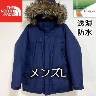 ザノースフェイス(THE NORTH FACE)の人気 ノースフェイス ロゴ刺繍 ダウンジャケット メンズL透湿防水 フード着脱可(ダウンジャケット)