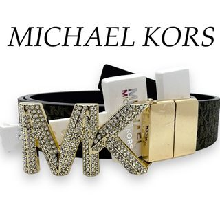 マイケルコース(Michael Kors)の【USA輸入】マイケルコース　ベルト　レディース　MK バックル　ブラウン　L(ベルト)