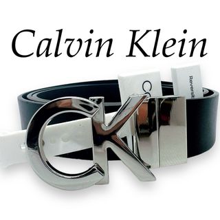 カルバンクライン(Calvin Klein)の【USA輸入】カルバンクライン　ベルト　レディース　黒　本革　CKロゴ(ベルト)