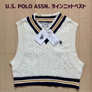 ユーエスポロアッスン(U.S. POLO ASSN.)の【新品】U.S. POLO ASSN.(ユーエスポロアッスン)ラインニットベスト(ベスト/ジレ)